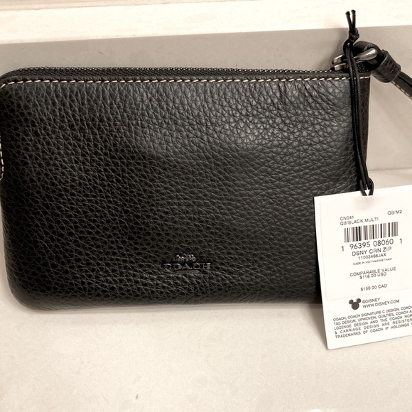 Coach X Disney Mickey Winking Corner Zip Wristlet - Picture 2 of 5